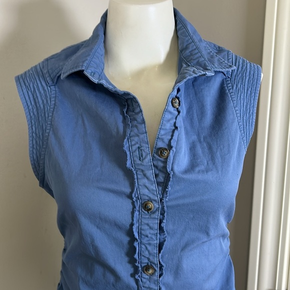 Anthropologie Pilcro Collared Shirt Dress Denim Medium Blue Sz 6 - Picture 5 of 16
